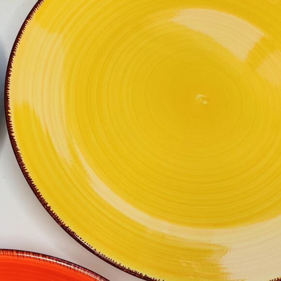 Vancasso Multicolored Stoneware Fiesta Round Dinner Plates Set of 4 - Picture 9 of 13